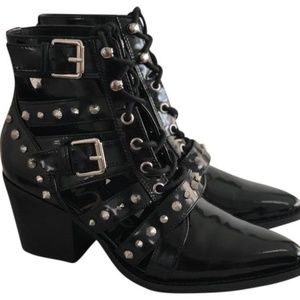 Black Sam Edelman Studded Leather Bootie